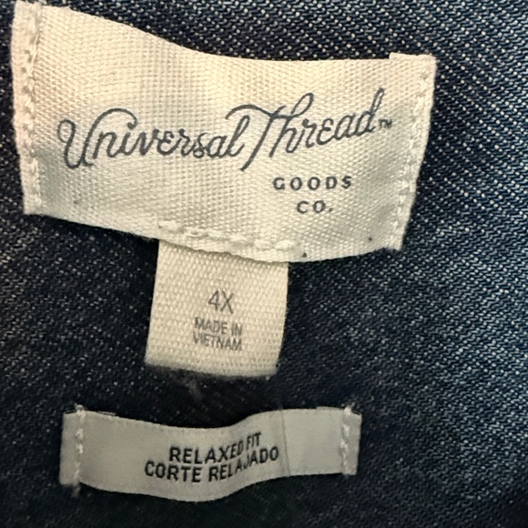 Universal Thread Dark Blue Jean Casual Button Down Shirt 4X NWT - Picture 2 of 5